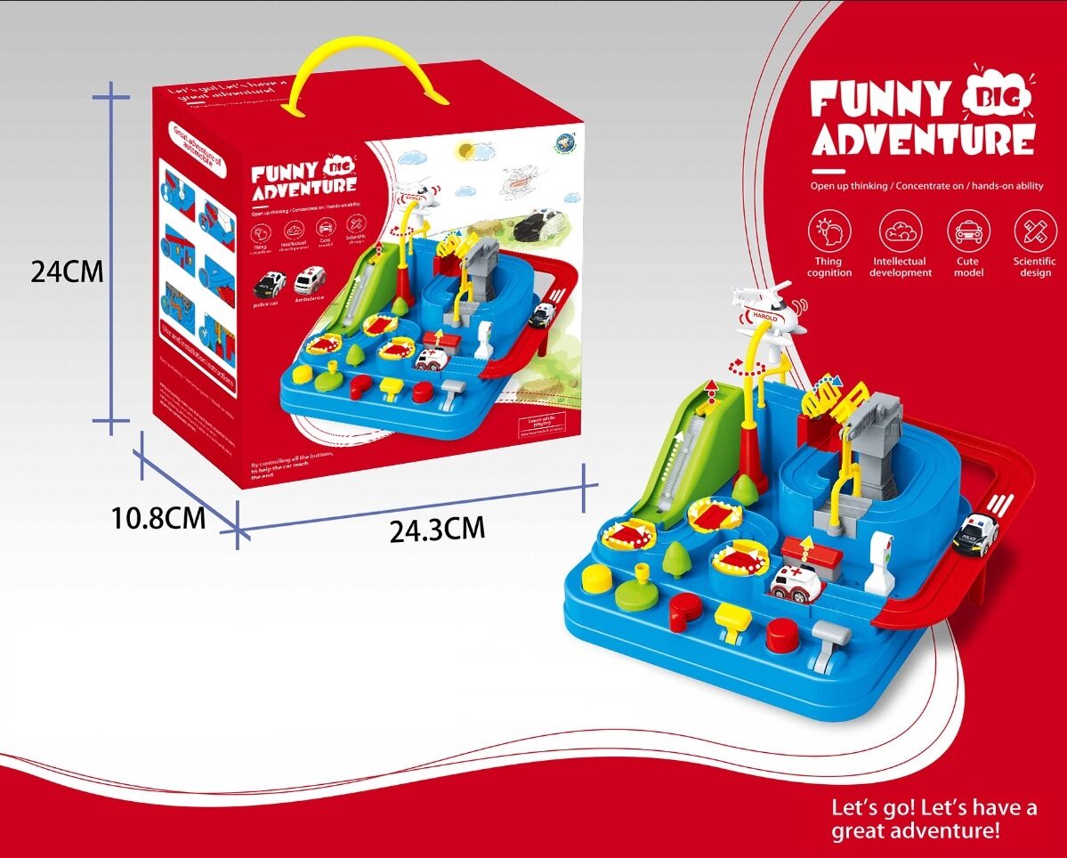 Car Adventure Toy Funny Big Adventure Car Track and Parking Garage Rescue City Toy for Kids Toddlers, Parent-Child Interactive Car Racing Kids - Image 2