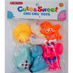 Chu Chu Rubber Sound Toys 6 Pc Set For Kids