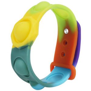 Mini Wristband Bracelet Fidget Toys Pack for Adult Men Women Silicone Relieve Anti Stress Hand Push Bubbles Squeeze Toy Gift