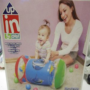 Inflatable Baby Strides Roller 25x13x13 Baby Crawl Roller with Bells Learn To Climb Roller Toy