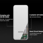 ADATA 10000mAh Portable Power Bank with 2 Outputs Compact Size 2.0A Black (T1000)