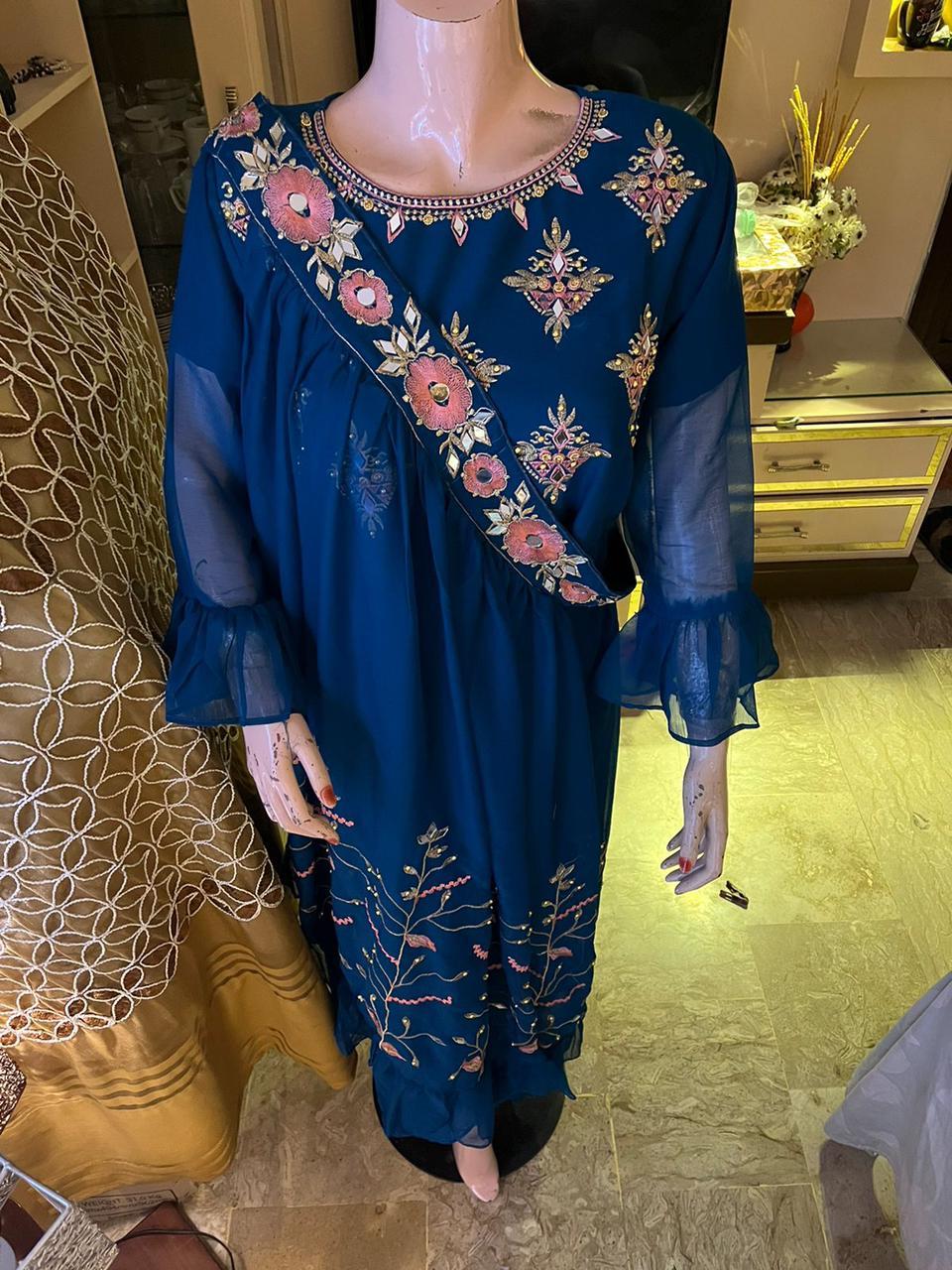 Full embroidery 🪞 mirror work + Touching - Image 15