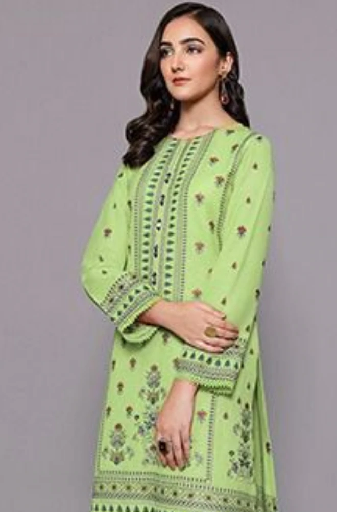 3PC Lawn Heavy Embroidered Shirt With Embroidered Bamber Chiffon Dupatta - - BFAD835 - Image 2