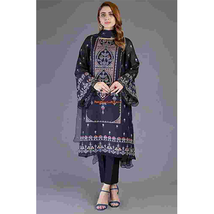 3PC Lawn With Heavy Embroidered Shirt And Bamber Chiffon Dupatta -BFHA741 (B)