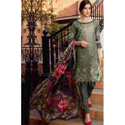 3pc Embroidered Lawn Shirt With Chiffon Dupatta - BFBAO654 (B)