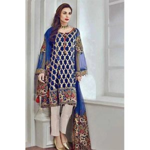 3PC Lawn With Heavy Embroidered Shirt And Bamber Chiffon Dupatta -BFHA743 (B)