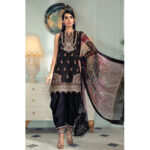 3PC Neck Embroidered Lawn Shirt With Chiffon Dupatta -BFLE725 (B)