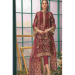 3PC Lawn Embroidered Shirt With Embroidered Organza Dupatta -BFFC843 (B)