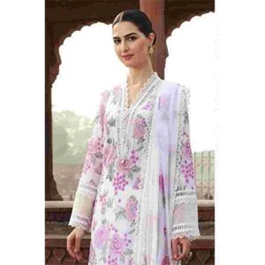 3PC Lawn Heavy Embroidered Shirt With Embroidered Chiffon Dupatta - BFAD826 (B)