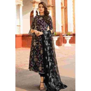 3PC Lawn Embroidered Shirt With Chiffon Embroidered Dupatta- BFLE819 (B)