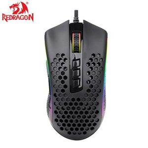 Redragon M808 Storm Lightweight RGB Gaming Mouse 85g Honeycomb Shell 12,400 DPI 7 Programmable Buttons