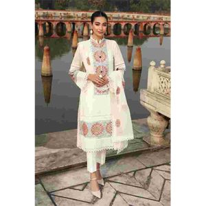 3PC Lawn Heavy Embroidered Shirt With Embroidered Chiffon Dupatta - BFAY838 (B)