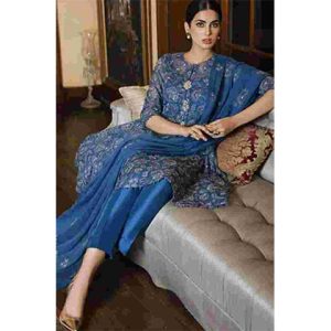3PC Lawn Heavy Embroidered Shirt With Bamber Chiffon Embroidered Dupatta -BFHA805 (B)
