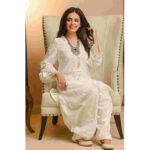 CHICKEN KARI 3PC Heavy Embroidered Shirt With Embroidered Bamber Chiffon Dupatta - BFAD834 (B)