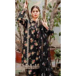 3PC Lawn Embroidered Shirt With Embroidered Crinkle Chiffon Dupatta -BFSIN787 (B)