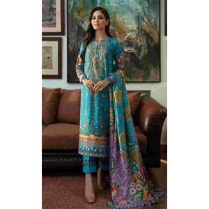3PC Lawn Embroidered Shirt With Digital Printed Dupatta -BFFC779 (B)