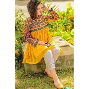 RANG JA - 2PC Lawn With Neck Embroidered Shirt And Embroidered Trouser -BFHA774 (B)