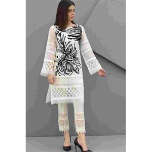 CARTES - 2PC Lawn With Heavy Embroidered Shirt And Embroidered Trouser -BFHA769 (B)