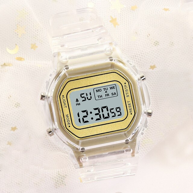 Women's Simple Digital Luminous Electronic Watch Unisex Kids Square Watch Sports Student Waterproof Watch - Image 3