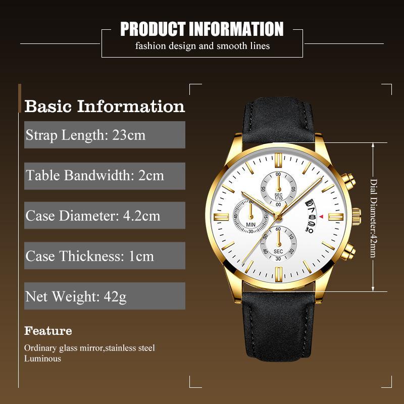 Luxury Men's Business Quartz Watch Top Brand Casual Leather Strap Calendar Watches for Women Men Sports Wristclock - Image 2