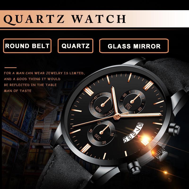 Luxury Men's Business Quartz Watch Top Brand Casual Leather Strap Calendar Watches for Women Men Sports Wristclock - Image 4