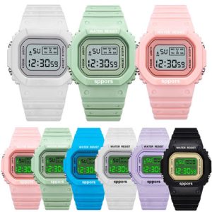 Women's Simple Digital Luminous Electronic Watch Unisex Kids Square Watch Sports Student Waterproof Watch