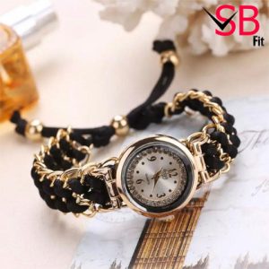 Luxury Diamond Bracelet Watch For Women  Gold Quartz Gift Wrist Watches For Women  Stylish Bracelets Rope Watches For Girls
