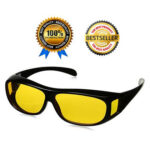 HD Vision Glasses Over Wrap Arounds Sunglasses Men Night Driving UV-400 Protective Eye-wear Goggles Driver Safety Sun Glasses 2 Pcs Yellow and black