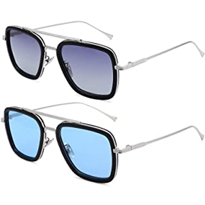2022 Sun Glasses Avengers Tony Stark Summer Outdoor Square Lens Sunglasses