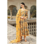 3PC Embroidered Shirt with Embroidered Bamber Chiffon Dupatta 2 (D)