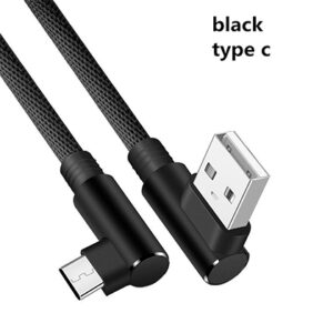 90 Degree 1 Meter MicroType CIOS L- Shaped 2.4A Fast Charging & Data Transfer, Nylon Braided Cable