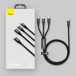Baseus Rapid Series 3-in-1 Fast Charging Data Cable Type-C to M+L+C PD 20W