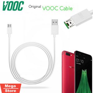ORIGINAL VOOC 1 Meter Micro USB Fast Charging + Data Cable For Oppo - White
