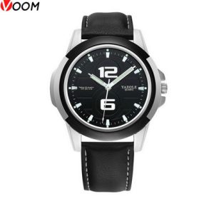 VOOM 418 Fashion Men Sports Quartz Watch With Leather Strap 30M Waterproof Luminous Wristwatch