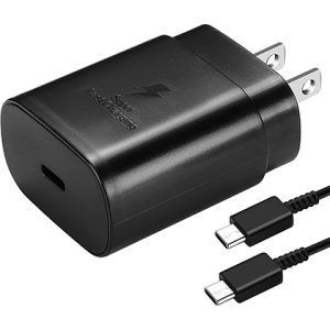 Samsung 25w Watt USB Type C Charger, PD Fast Wall Charger for Samsung Galaxy Note 10Note 10 PlusNote 2020 UltraS20S20 UltraS10 5G with USB C to USB C Cable ( Box Pulled ) US Lot