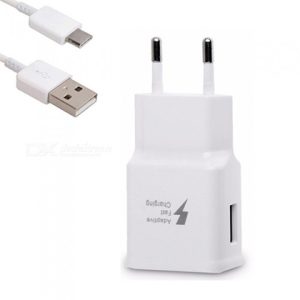 Samsung Fast Charger With Micro USB Cable Fast Charging Adapter Quick Charge Charging Wall Charger Plug Compatible with Samsung Galaxy S6S7S8S8+S9S10+EdgeNote8Note9 (White)