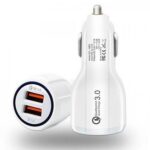 Car QC 3.0 Fast Charging Dual Port Adapter For All Mobile Phones