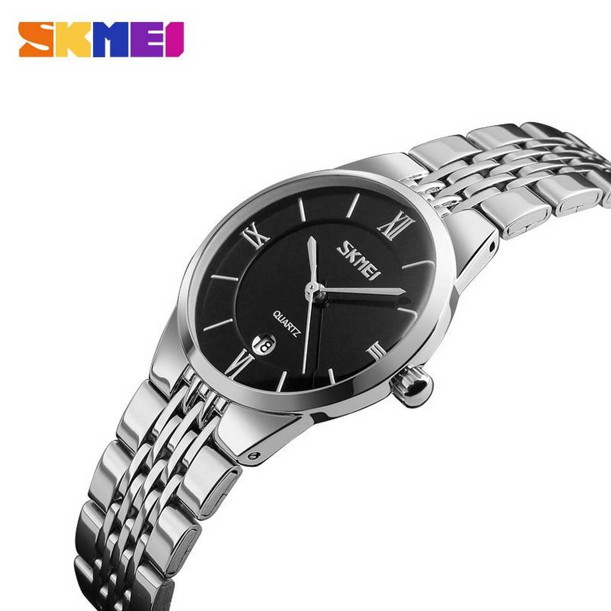 SKMEI Fashion Couple Quartz Stainless Steel Simple Waterproof Casual Watch For Men Women 9139 (1 Piece) - Image 2