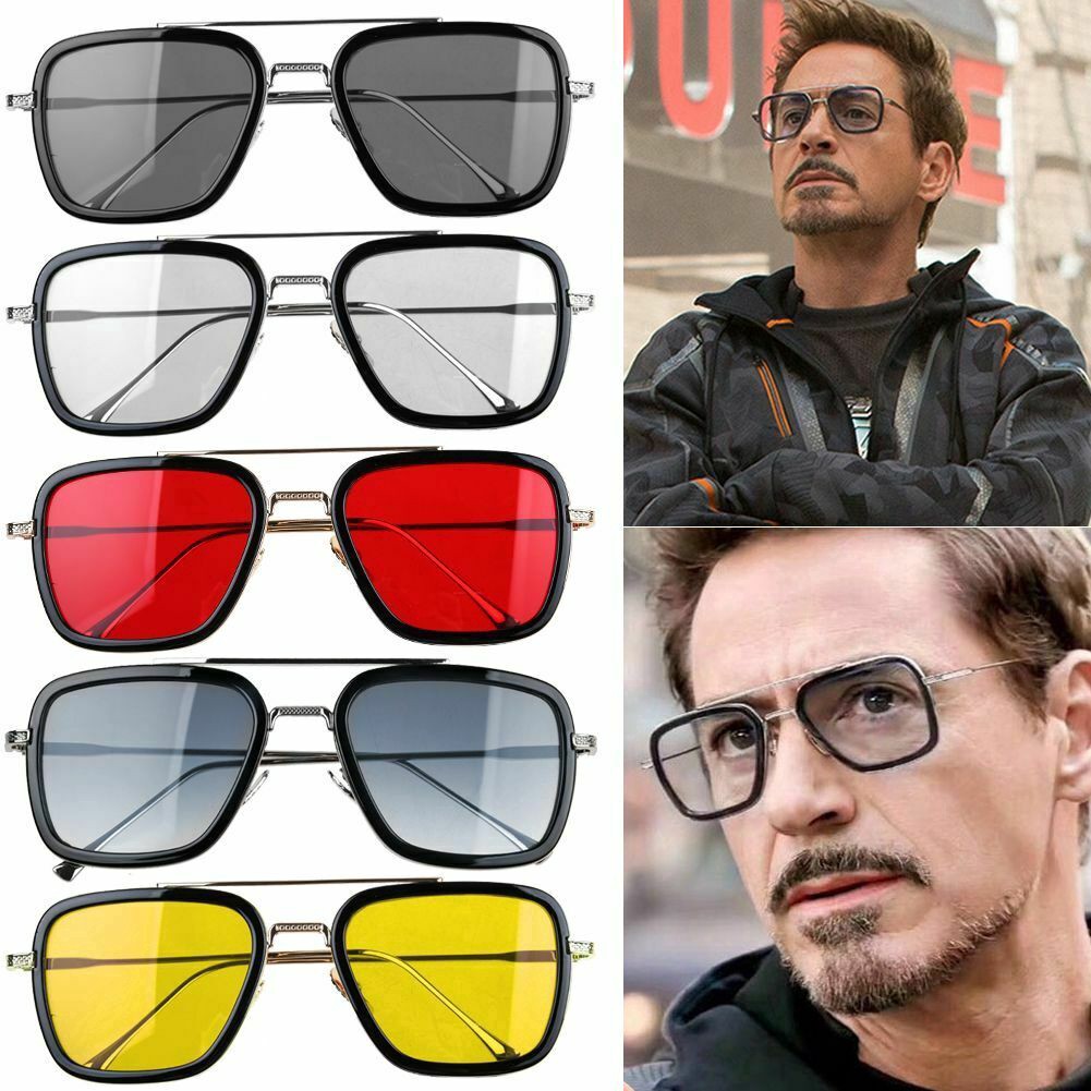 New Fashion Tony Stark Iron Man Square Sunglasses For Men Vintage Style Metal Frame Retro Shades 2022SpiderMan Glasses - Image 3