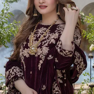 Azure-3PC Velvet 5,000 Micro Embroidered Shirt(D)