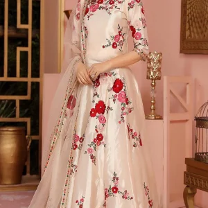 Agha Noor-3PC Embroidered Shirt with (D)