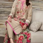 KHAADI - 3PC Khaddar Heavy Embroidered Shirt With (D)