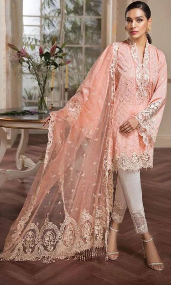 Anaya Chikankari-3PC Embroidered Shirt With (D)