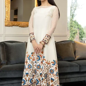 Lulusar - 2PC Heavy Embroidered Organza Frock (D)