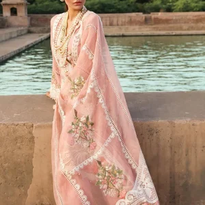 Crimsonn-3PC Linen Neckline Chicken Kari Shirt With (D)