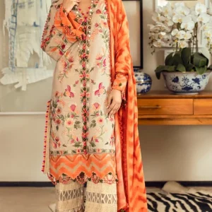 Sana Safinaz-3PC Front Heavy Embroidered With Embroidered (D)