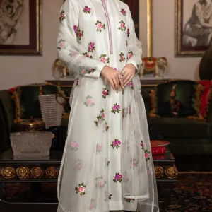 Bareeze - 3PC Silk Heavy Embroidered Shirt With (D)