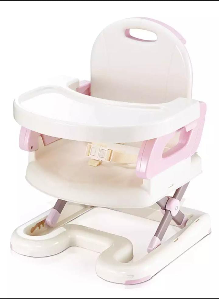 Imported Fold up Adjustable Portable Booster Seat - Pink - Image 3