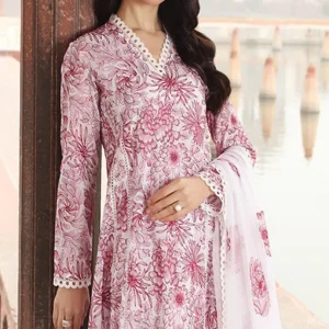 Bareeze - 3PC Linen Embroidered Shirt with Embroidered Bamber Dupatta