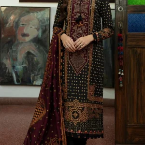 Jazmin - 3PC Linen Shirt With Linen Printed Duppata